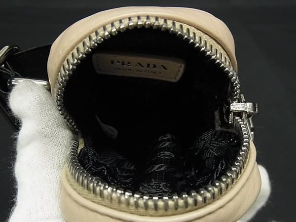 Prada Leather Small Pouch Multi Case Arm Pouch Women's Men's Beige