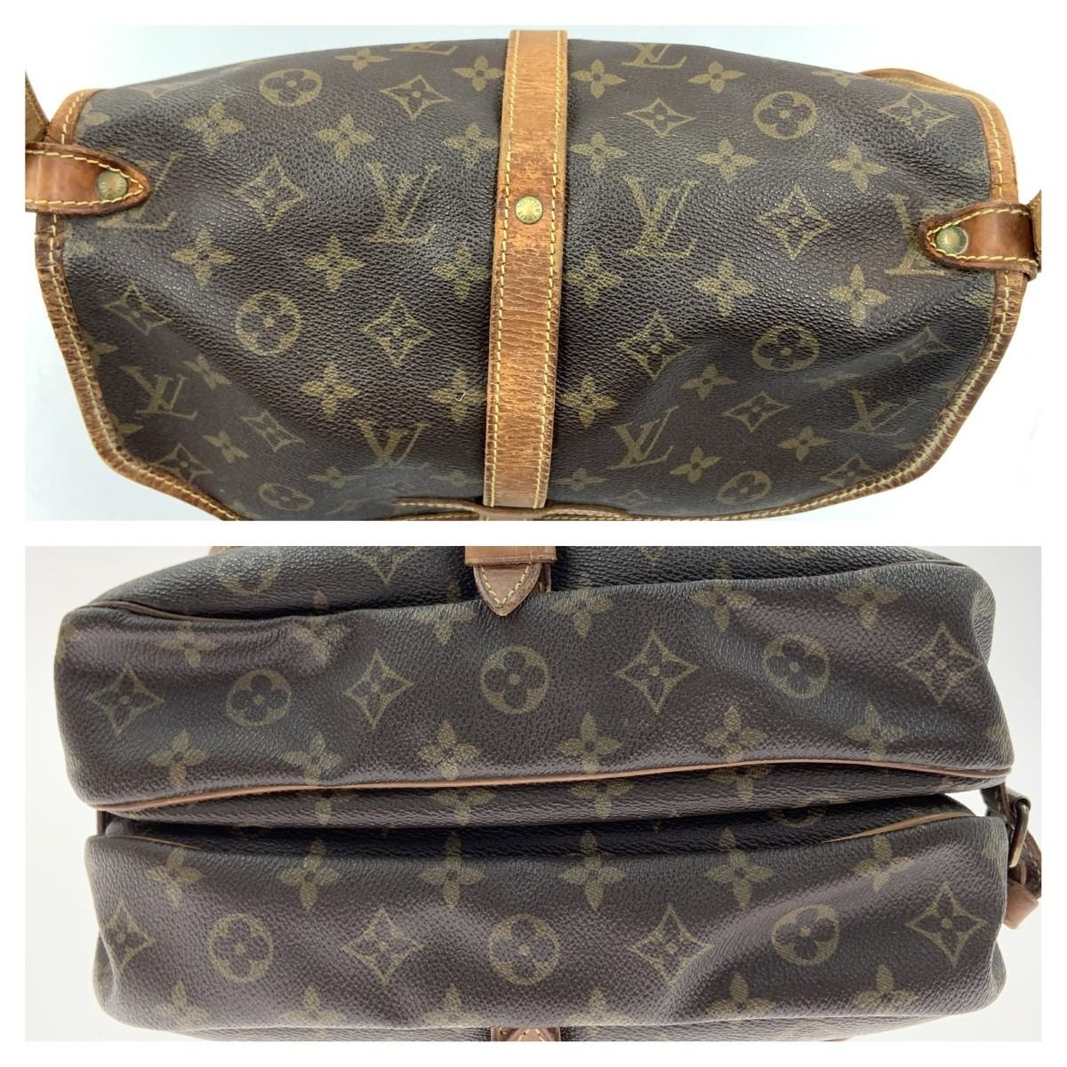 Louis Vuitton Monogram Saumur Shoulder Bag M42256 Brown