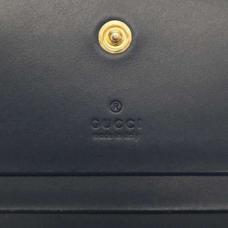 Gucci Striped Leather Compact Wallet 410120 Navy