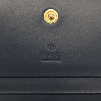 Gucci Striped Leather Compact Wallet 410120 Navy