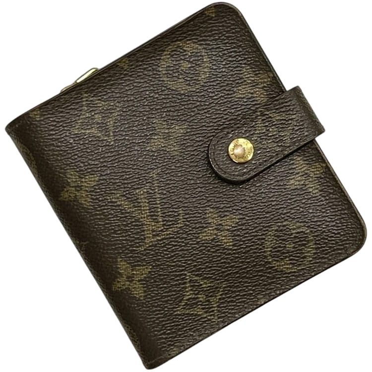Louis Vuitton Bi Foldwallet L Letter Zipper Compact Zip Monogram Canvas Brown