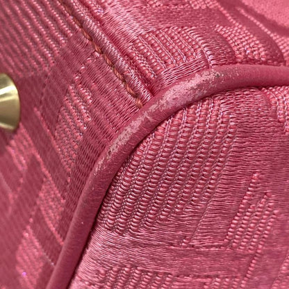 Dior/christian Dior Handbag Canage Stitch Pink Lame Leather