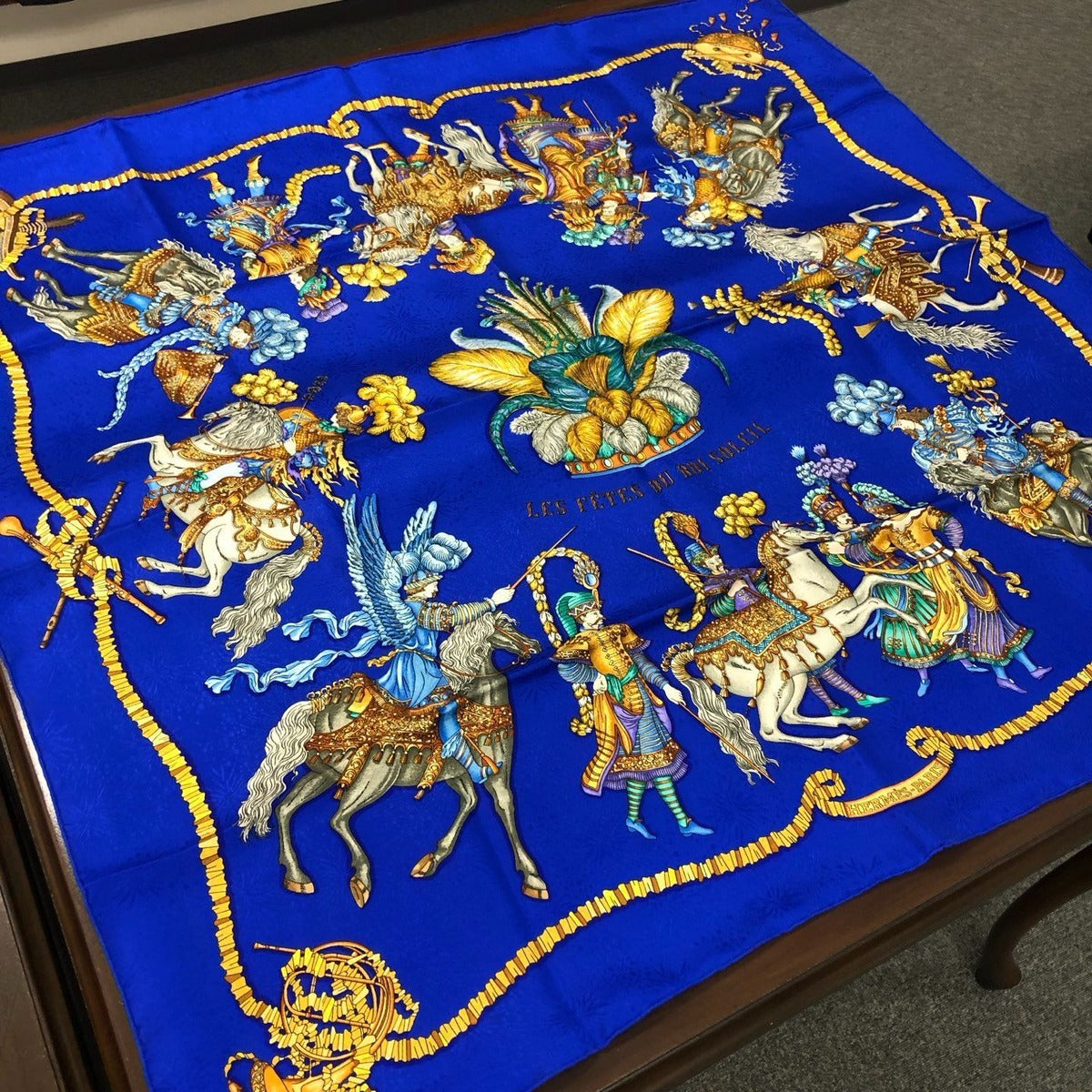 Hermes Carre 90 Festival of the Sun King Scarf