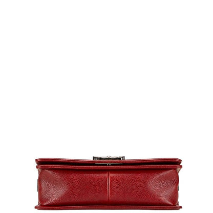 Chanel Coco Marc Boy Chanel 25 Crossbody Chain Shoulder Bag Red Caviar Skin