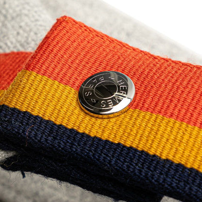 Hermes Brid A Black GM Handbag Pouch Rocabar Gris Flannel Wool Cotton Women