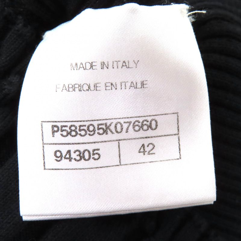 CHANEL P58595 Cotton Coco-mark Hardware All-woven Pattern Short-sleeved Knit