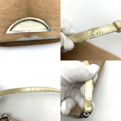 DIOR Handbag Beige Halaco/pvc Maris Pearl Women Men Fashion