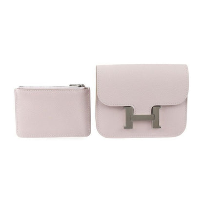 Hermes Constance Slim Pouch Evercolor Mauve Pale Silver Hardware Compact