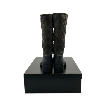 Chanel Long Rain Boots Quilted CC Logo 37 Brown And Others — view 3