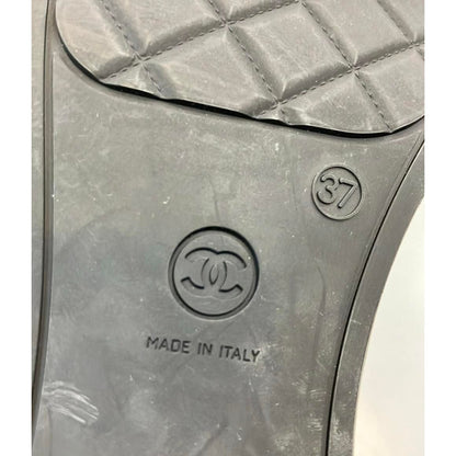 Chanel Long Rain Boots Quilted CC Logo 37 Brown And Others — view 4