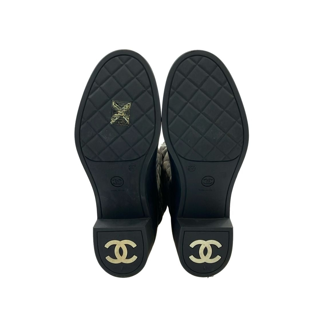 Chanel Long Rain Boots Quilted CC Logo 37 Brown And Others — view 5