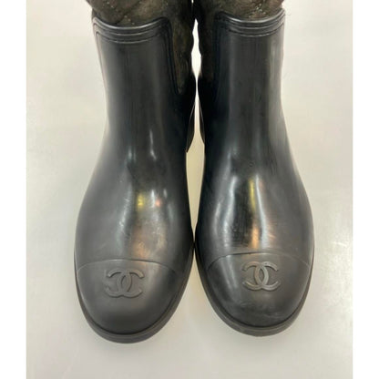 Chanel Long Rain Boots Quilted CC Logo 37 Brown And Others — view 6