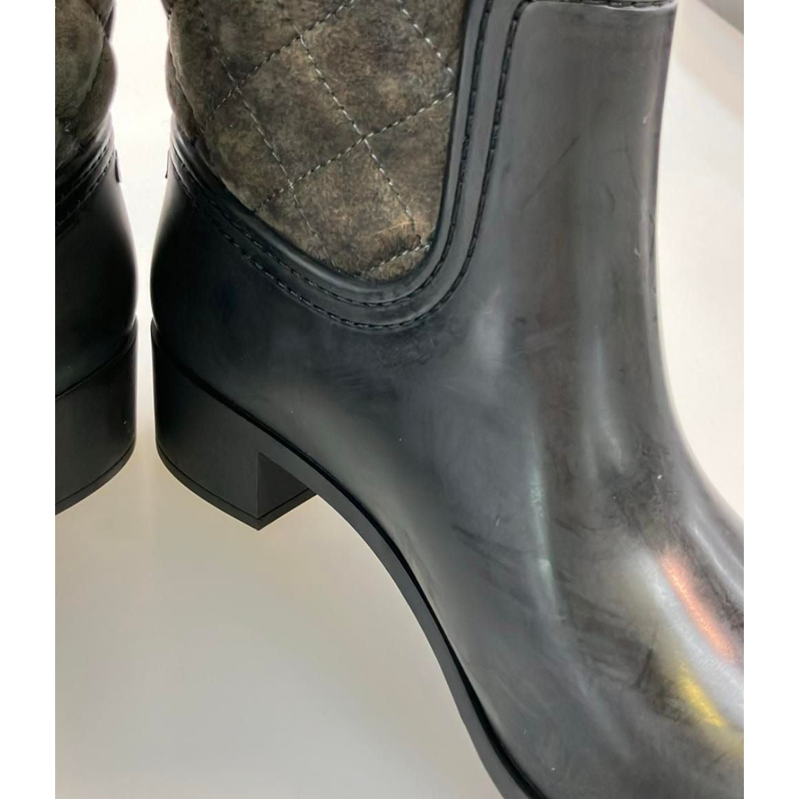Chanel Long Rain Boots Quilted CC Logo 37 Brown And Others — view 9