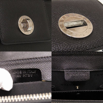 Bulgari 2way Leather Black 0428 Black Handbag Bvlgari