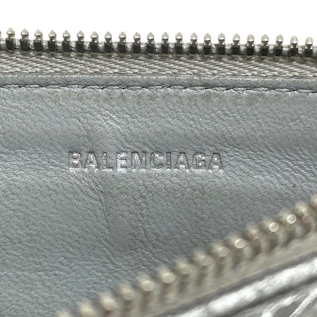 Balenciaga Card Holder Coin Case Silver Monaco 765420