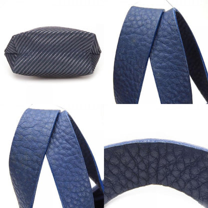 Hermes Tote Bag Amedava Diago PM Leather Polyester Navy Silver Hardware Woven