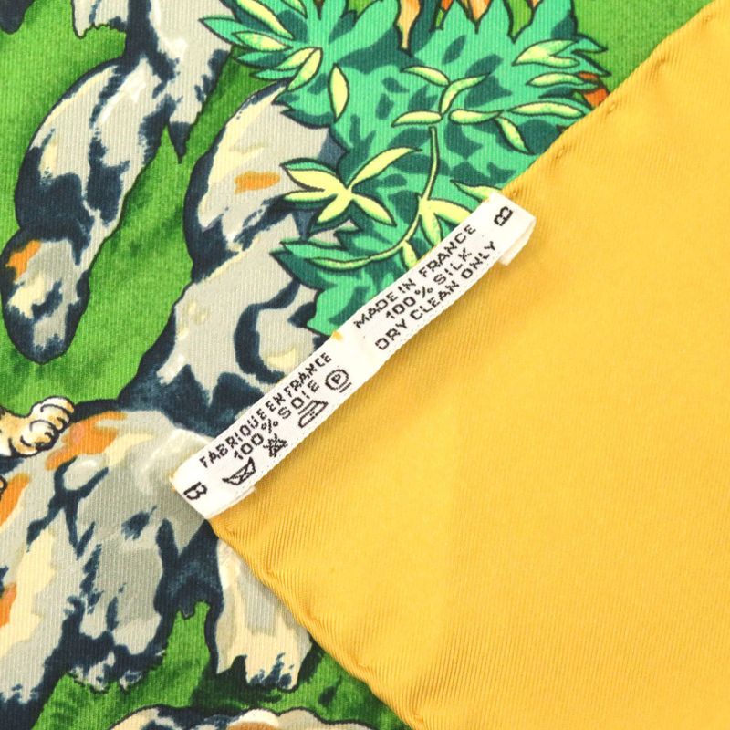 Hermes Carré 90 Sichlian Sicilian Animals Sichuan Silk Yellow Scarf Yellow 0127