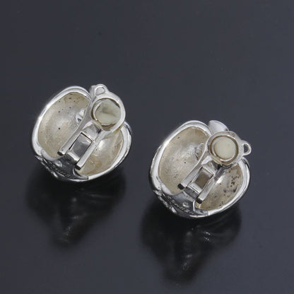Hermes Apple Motif Earrings Silver 925 Vintage E1397