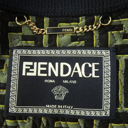Fendace Fendi Versace 22SS Fj7258 Silk FF Logo Baroque Pattern Blouson Blackish