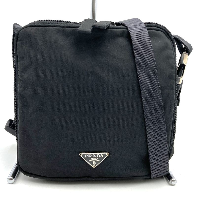 Prada Mini Shoulder Bag Waist 2way Black Nylon Ladies Men Fashion Triangle Logo