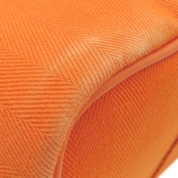 Hermes Handbag Valparaiso PM Twirl Chevron Leather Orange Silver Hardware G