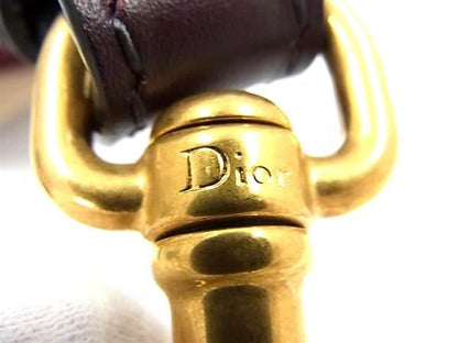 Christian Dior Trotter Embroidery Canvas Bag Shoulder Strap Bordeaux