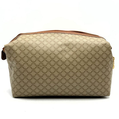 Celine Mc912 Pouch Clutch Bag Large Macadam Beige Brown Pvc/leather Women