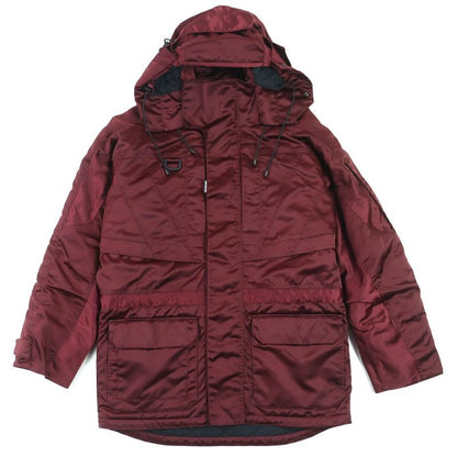 Balenciaga Grape Nylon Oversize Jacket Hooded Padded Coat Bordeaux 42
