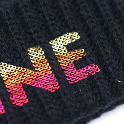 Celine 2a07z666q Embroidered Beanie 100% Wool Logo Embroidered Gradient Sequin
