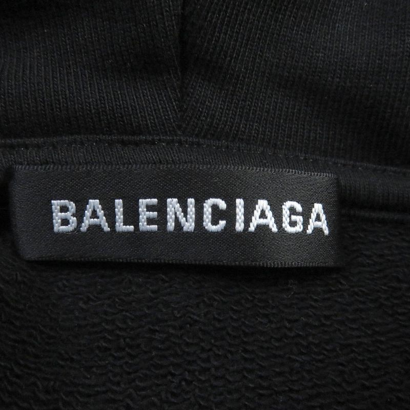 Balenciaga 2018 508184 100% Cotton Back Logo Print Oversized Pullover Hoodie