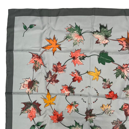 Hermes Carre 90 Scarf 100% Silk A Walk In The Park Maple Leaf Green Box — view 3