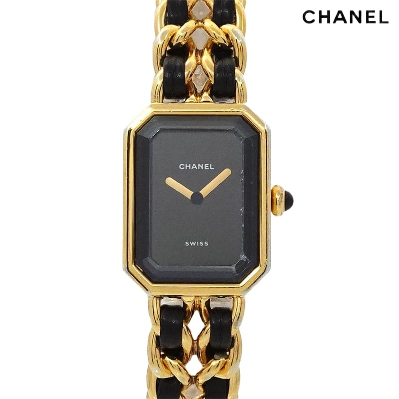 Chanel Premiere L Size H0001 Vintage Watch Black Gold