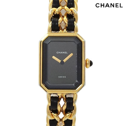 Chanel Premiere L Size H0001 Vintage Watch Black Gold