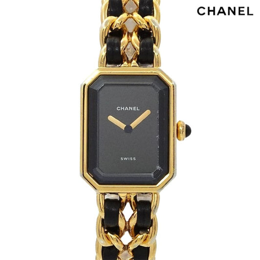 Chanel Premiere L Size H0001 Vintage Watch Black Gold