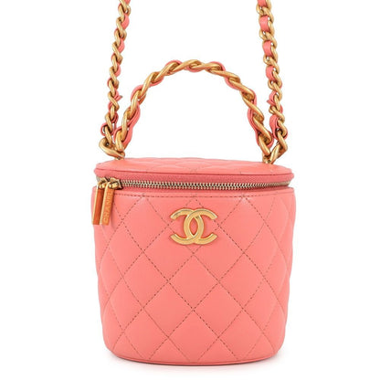 Chanel Chain Shoulder Bag CC Logo Quilted Top Handle Vanity