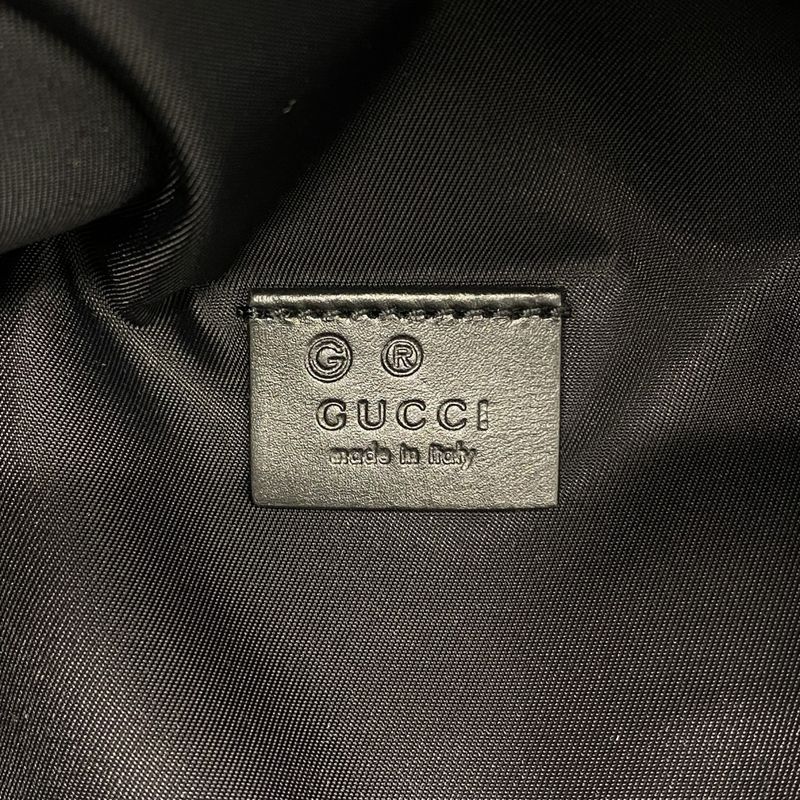 Gucci Waist Bag Sherry Line 630920 Nylon Black Silver Hardware Men Women Unisex