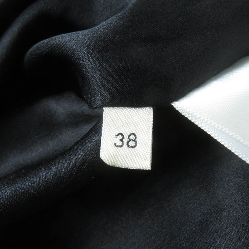 Celine 2r289598d 100% Silk Dotted V-neck Dress With Belt Black 38 Made In