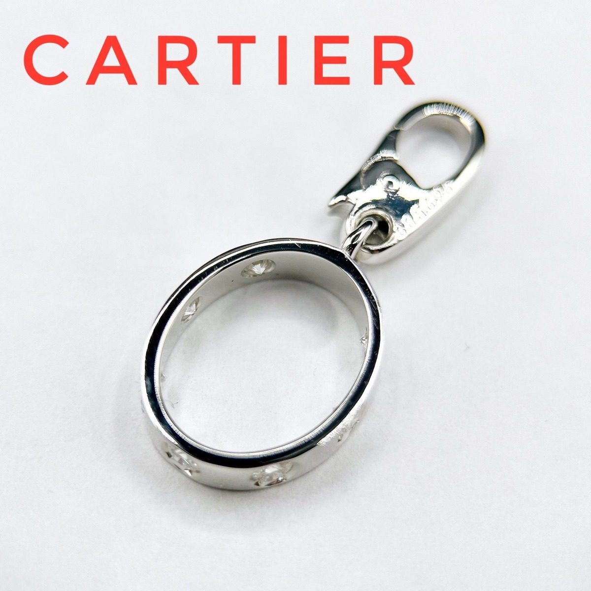 Cartier Love Charm Full Diamond White Gold Pendant Top