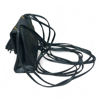 Chanel ⑤ Tassel Mini Shoulder Bag Women Black FREE
