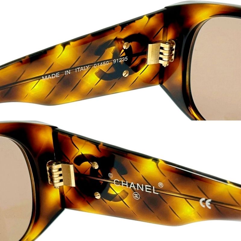Chanel Matelasse 01450 91235 Brown Sunglass Es with Case 306852 Sunglass Es