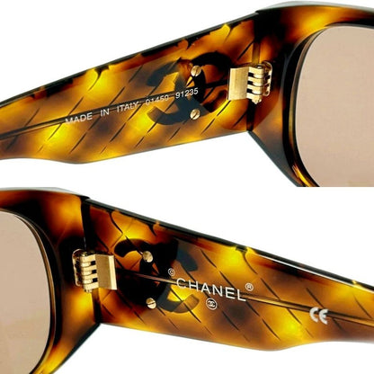 Chanel Matelasse 01450 91235 Brown Sunglass Es with Case 306852 Sunglass Es