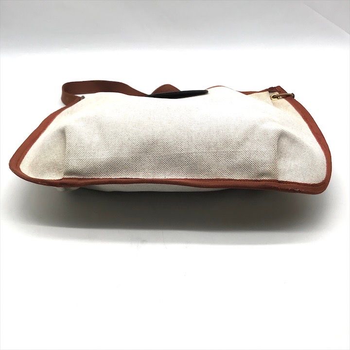 Hermes Canvas Saco Rodeo Toile Ash Shoulder Bag Brown