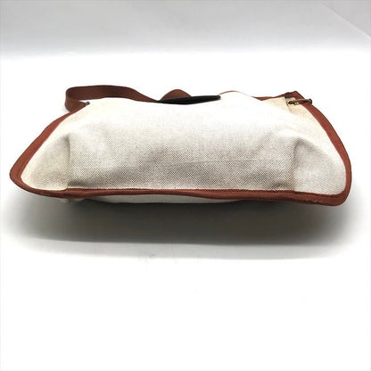 Hermes Canvas Saco Rodeo Toile Ash Shoulder Bag Brown
