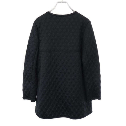 Chanel Silk Quilted No Collar Cardigan Jacket P57087k07441 Black 42