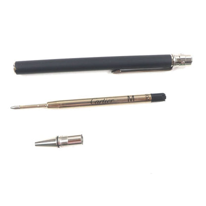 Cartier Santos Twist Ballpoint Pen Matte Black Silver With Box And Case Made