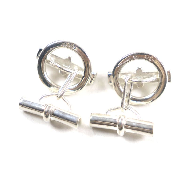 Hermes Vintage Glenan 925 Cufflinks Button Cufflinks Silver Made In France