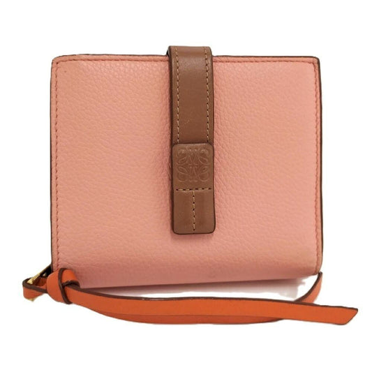 Loewe Compact Zip Wallet Anagram Leather Pink Orange