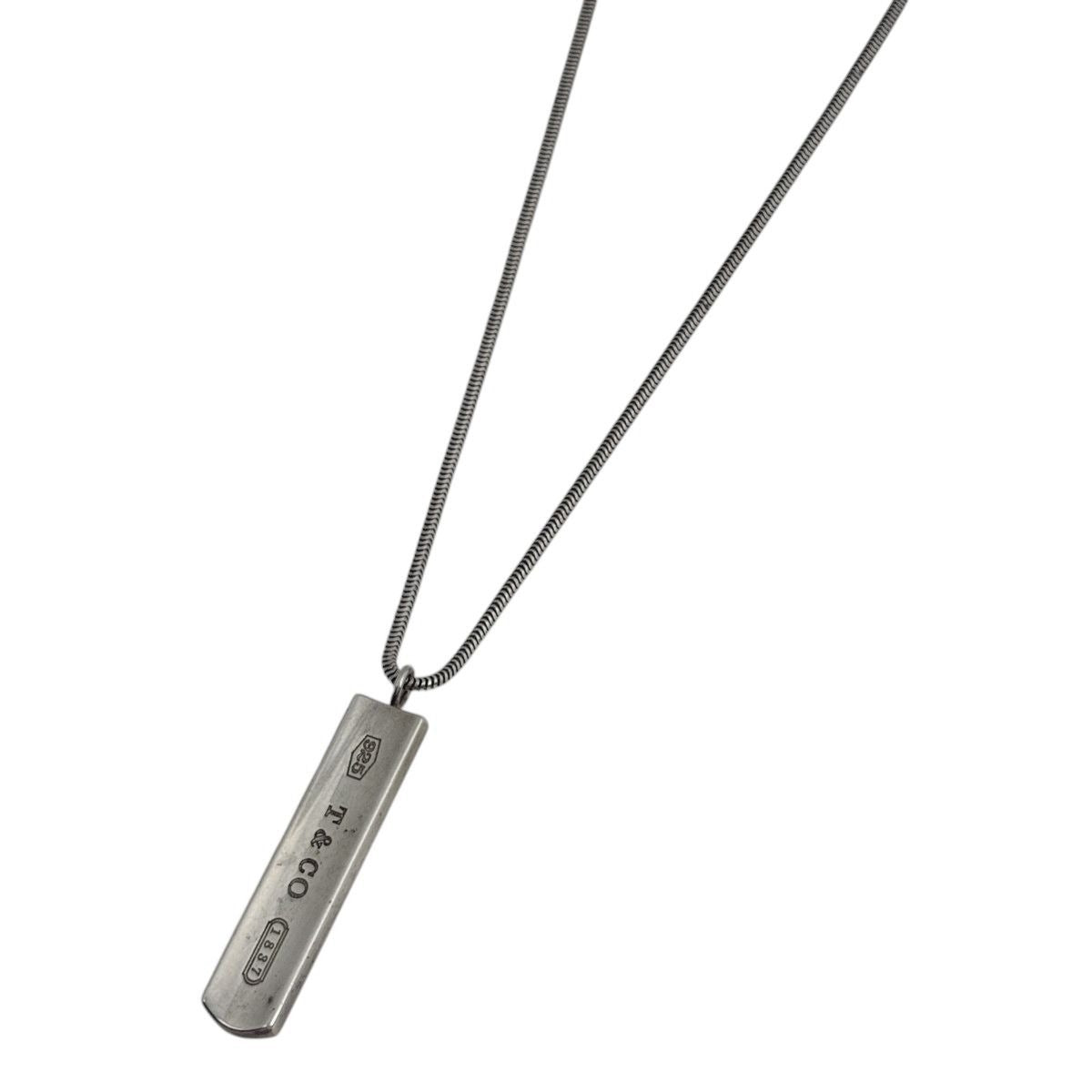 Tiffany & Co Narrow Bar Necklace Silver Wo