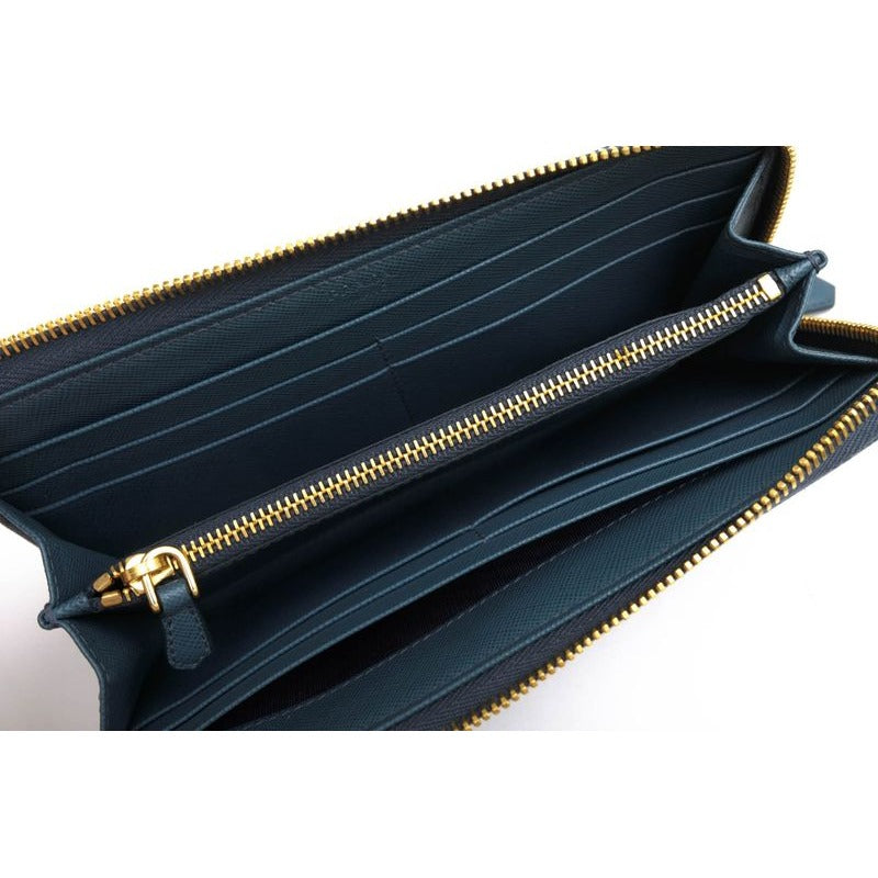 Prada Long Wallet Men Leather Light Blue 1 M1183 — view 5