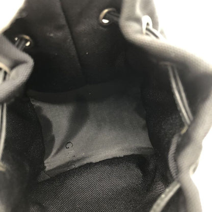 Gucci 039 1054 Drawstring Pouch Small Bag Nylon Canvas Black Ladies Men Fashion